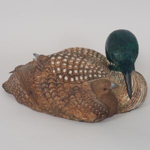 Hand Carved Loon with 2 chicks