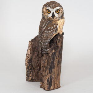 Hand Carved Saw Whet Owl