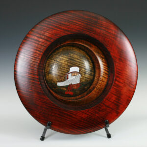 Fishing Boat on Maple Woodturning