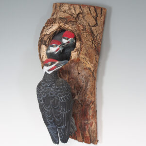 Pileated Woodpeckers Hand Carved and painted