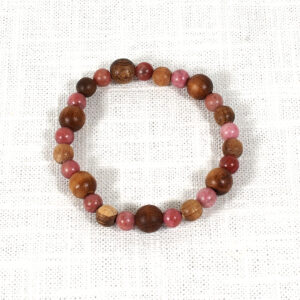Myrtlewood Pink Rhodonite Bead Bracelet