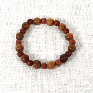 Myrtlewood and Redwood Bead Bracelet