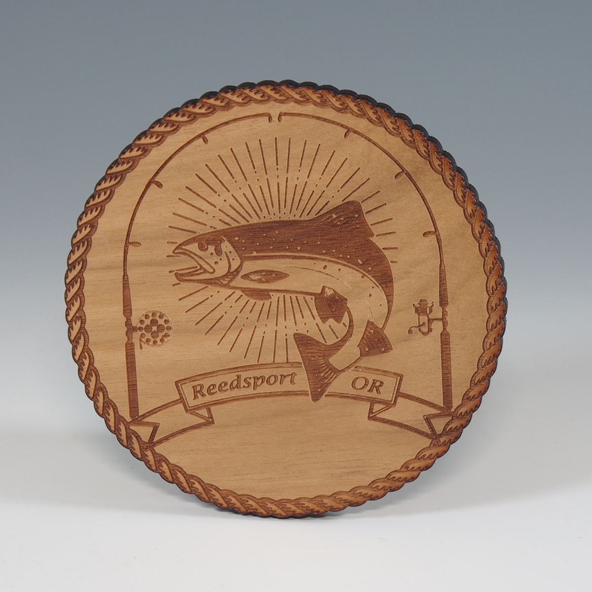 Engraved Reedsport Salmon Coaster