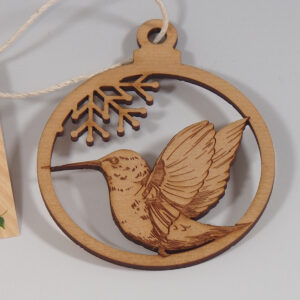 Myrtlewood Ornament-Hummingbird-A