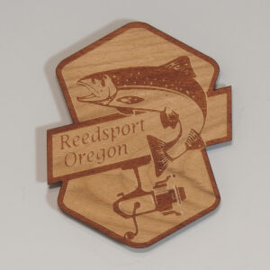 Engraved Salmon-Reedsport Magnet
