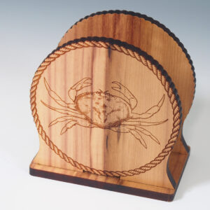 Engraved Dungeness Crab Napkin Holder