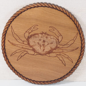 Myrtlewood Coaster -Engraved Dungeness Crab
