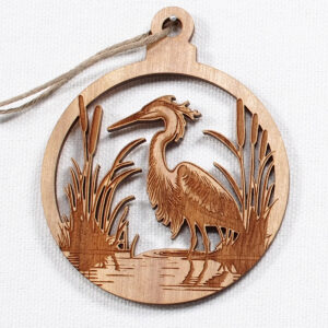 Myrtlewood Ornament-Great Blue Heron