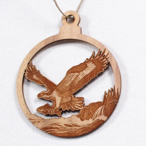 Myrtlewood Ornament-Osprey with Fish