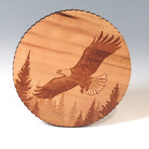 Myrtlewood Coaster- Engraved Eagle