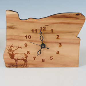 Oregon Wall Clock- Engraved Elk