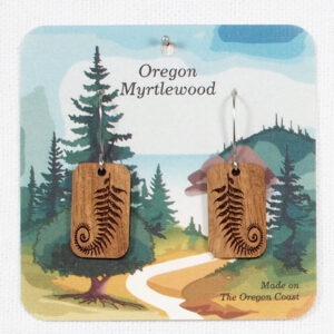 Myrtlewood Dangle Earrings Rectangle Fern