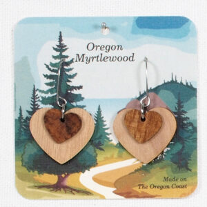 Myrtlewood Dangle Earrings 2 Hearts
