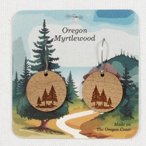 Myrtlewood Dangle Earrings Round Trees