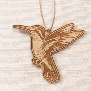 Myrtlewood Ornament-engraved Hummingbird