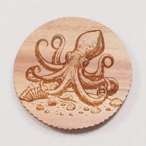 Myrtlewood Magnet Engraved Octopus