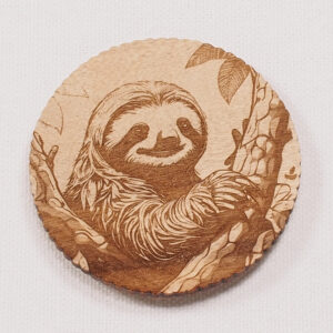 Myrtlewood Magnet Engraved Sloth