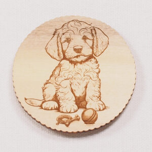 Myrtlewood Magnet Engraved Puppy