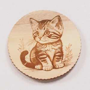 Myrtlewood Magnet Engraved Kitten