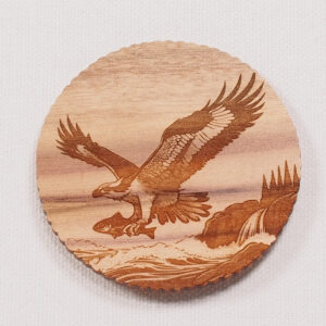 Myrtlewood Magnet Engraved Osprey with Fish