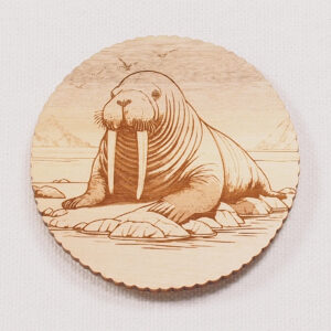 Myrtlewood Magnet Engraved Walrus
