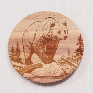 Myrtlewood Magnet Engraved Bear