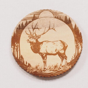 Myrtlewood Magnet Engraved Elk