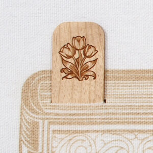 Myrtlewood Bookmark - Engraved Tulips