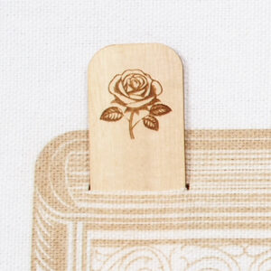 Myrtlewood Bookmark - Engraved Rose