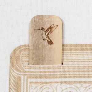 Myrtlewood Bookmark - Engraved Hummingbird