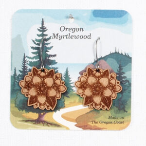 Myrtlewood Dangle Earrings Cherry Blossoms