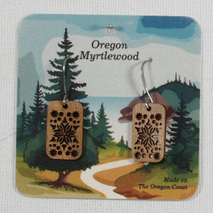 Myrtlewood Dangle Earrings Rectangle Snowflake