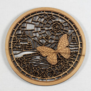 Myrtlewood Trivet - Butterfly Mosaic