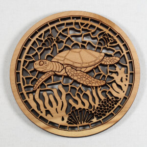 Myrtlewood Trivet - Sea Turtle Mosaic