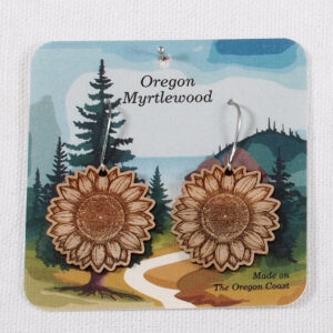 Myrtlewood Dangle Earrings Sunflower